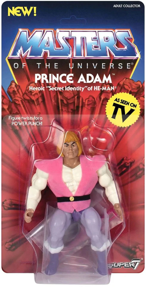 Masters of the Universe ~ FIGURA DE ACCIÓN ESTILO VINTAGE PRÍNCIPE ADAM ~ MOTU SUPER 7 Foto 1 de 1