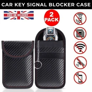 2x Car Key Signal Blocker Case Faraday Cage Fob Pouch Keyless RFID Blocking Bag - Picture 1 of 10