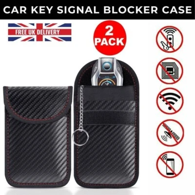 ROCKHOLDER 2x custodia blocco segnale chiave auto Faraday custodia portafob gabbia senza chiave RFID borsa di blocco