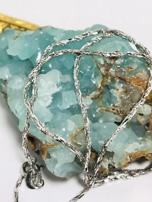 "Cadena de cuerda brillante de oro blanco macizo de 14 quilates corte diamante 18,1/8""" Foto 1 de 4