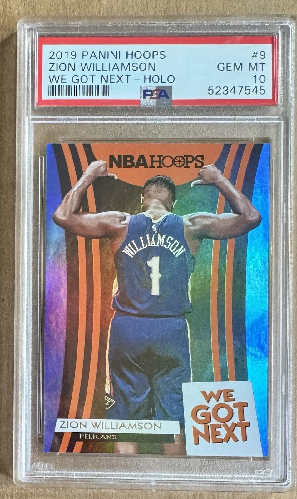 2019 Panini NBA Hoops We Got Next Holo #9 Zion Williamson RC Rookie PSA 10