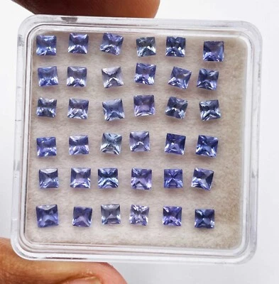 Natural Tanzanite Square Cut Loose Gemstone Lot 20 Pcs 3 MM 3 CT - Image 1 of 4