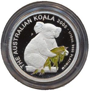 1/10 oz 15$ Australien Platinmünze Koala 2005 in Originalkapsel PP, D0479 - Picture 1 of 2