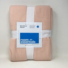Room Essentials Solid Microfleece Bed Blanket Twin Xl Blush Pink