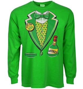 st patricks day t-shirt funny Irish tuxedo green shirt leprechaun tux st pattys