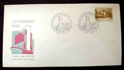 1955 ZOMERZEGEL 2C+3C ON FDC NEDERLAND NETHERLANDS K2 - Image 1 of 2