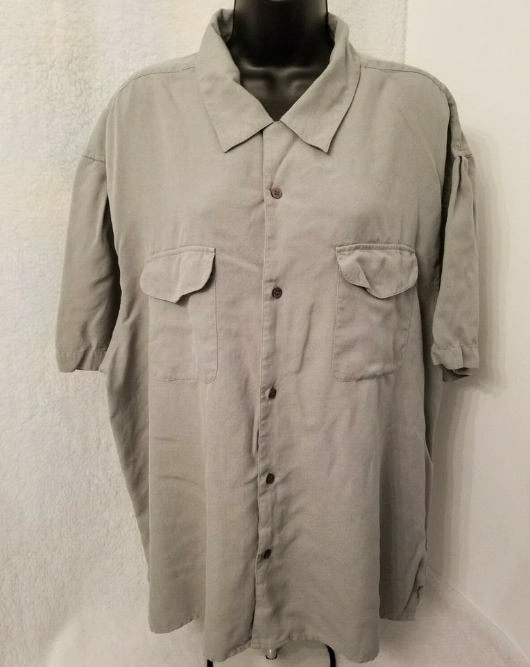 Perry Ellis Mens Shirt Size XXL 2XL 2X Large Bluish Gray Silk - Image 1 of 4