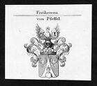 ca. 1820 Pfeffel Wappen Adel coat of arms Kupferstich antique print heraldry