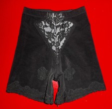 Vtg 50s Hollywood Vassarette Girdle Panties w/ Garter Straps Black Lace Usa Sm