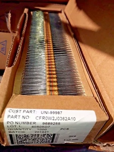 1000 piezas VISHAY UNIOHM CFR0W2J0362A10 3K6 5% HQ RESISTENCIAS DE CARBONO! ¡NO MAGNÉTICAS! - Imagen 1 de 1