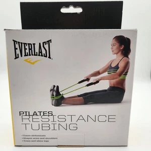 Everlast Pilates Widerstandsschlauch grün mit schwarzen Griffen guter Zustand - Bild 1 von 8