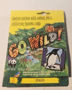 1992 Shopko 30th Anniversary WWF Limited Edition Wildlife Pin & Card 21 Penguin - Picture 1 of 3