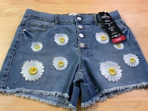 New Jordache Girl’s High Rise Denim Shorts with Daisies Size 14* - Picture 1 of 6