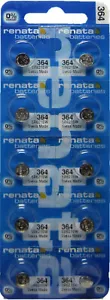 90 Renata 364 SR621SW Silver Oxide 1.55v 0% MERCURY Batteries - Picture 1 of 1