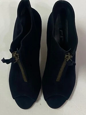 Botines de gamuza azul oscuro Paul Green Malory Peep Toe talla 6,5 M Foto 1 de 4
