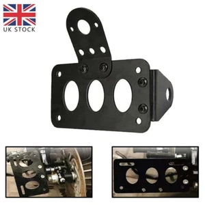 Motorcycle Metal Side Mount License Number Plate Holder Tail Light Bracket Frame - Picture 1 of 11