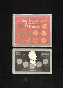 1943 Lincoln steel Wartime Emergency Issue set and Ten Decades Wheat Pennies set - Picture 1 of 4