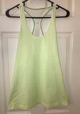 Lululemon Cool Racerback Tank Top Size 8 Color Light Neon Green with Polka Dots