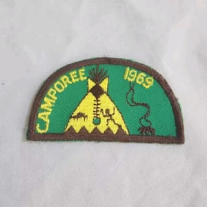 Boy Scout Camporee 1969 Patch Boy Scouting Yellow Teepee Green Brown BSA Badge - Picture 1 of 4
