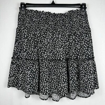 Falda Hippie Rosa Para Mujer Grande Negra Blanca Floral Boho Con Niveles Cintura Calada Foto 1 de 4