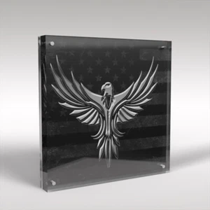 Amerikanischer Flagge Und Adler Acryl Kunst Display Block - Picture 1 of 3