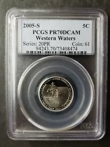 2005 S Proof 5c Jefferson Western Waters nichel PCGS PR70 DCAM - Foto 1 di 3