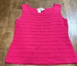 Joseph A. Top Womens Large Magenta Blouse Sleeveless Viscose Nylon Shirt - Picture 1 of 4