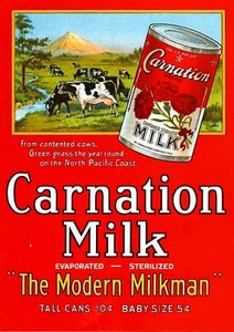 Carnation Milk Advert Vintage Retro Style Metal Sign Plaque - Picture 1 of 5