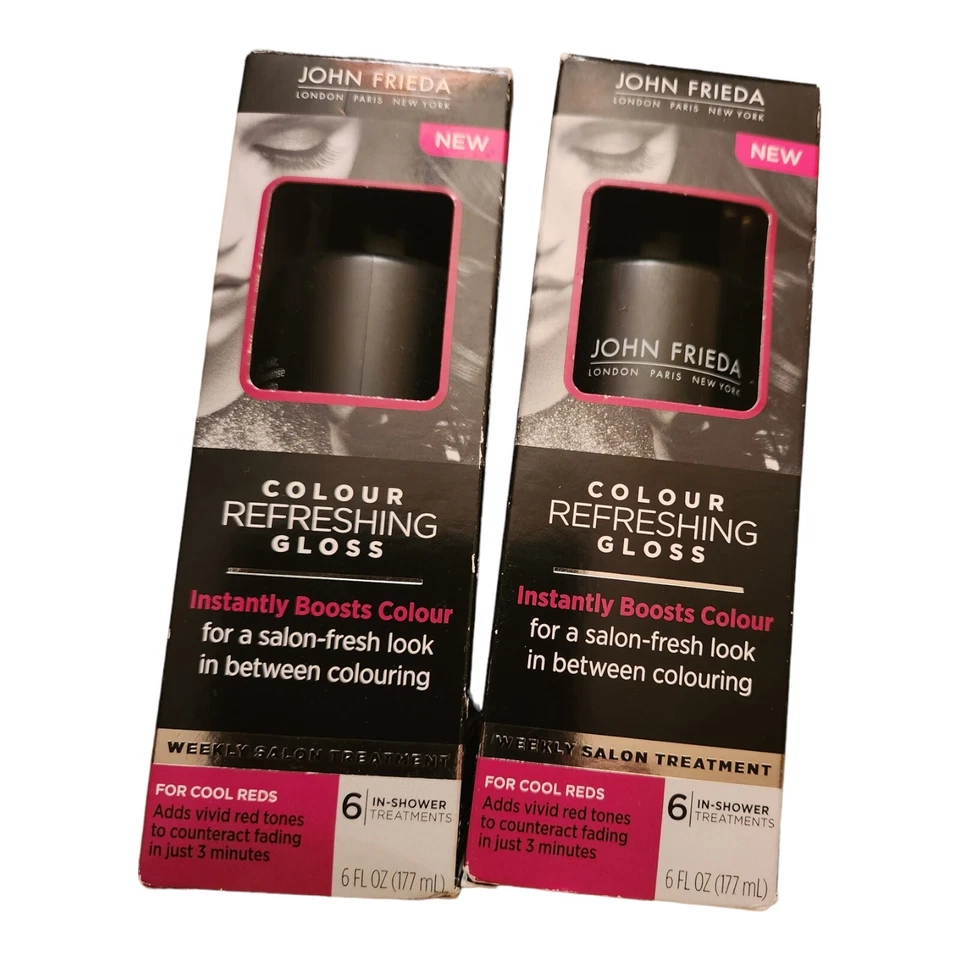 Lot NEW John Frieda Colour Refreshing Gloss -6 In Shower Treatment Cool Reds 6oz - Image 1 of 4