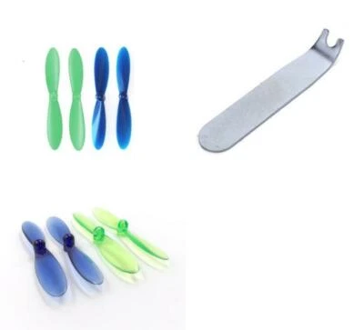 Hubsan X4 H107D 55mm Propellers Clear Blue/Clear Green and Blue/Green Sets - Image 1 of 4