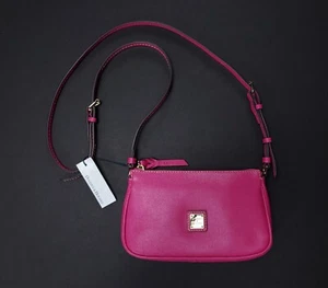 Dooney & Bourke Lexi Saffiano Leather Crossbody Bag XF400 FH in Fuchsia NWT - Picture 1 of 15