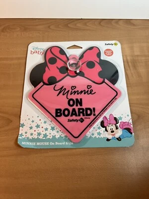 Nuevo bebé a bordo Disney bebé Minnie Mouse a bordo coche calcomanía signo seguridad 1er Foto 1 de 4
