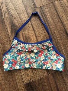 Mini Boden Girls Red White Blue Floral Bikini halter - Picture 1 of 4