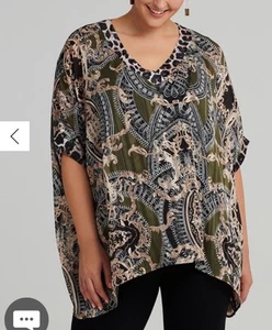Taking shape plus size L polyester dolman sleeve Animalia top - Picture 1 of 8