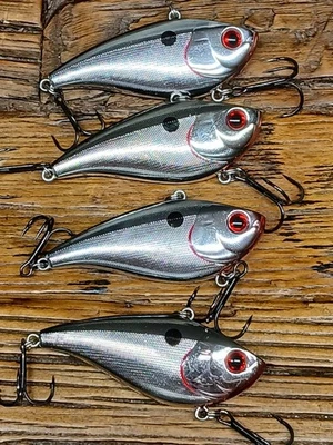 Lote de 4-XCALIBUR Xr50 Cromo/Negro Sin Labios Sonajero Cebo Crankbaits 5/8oz. ¡BONITO! Foto 1 de 4