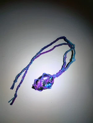 Фиолетовый и синий конопли макраме ожерелье лабрадорит подвеска #2 - Изображение 1 из 4