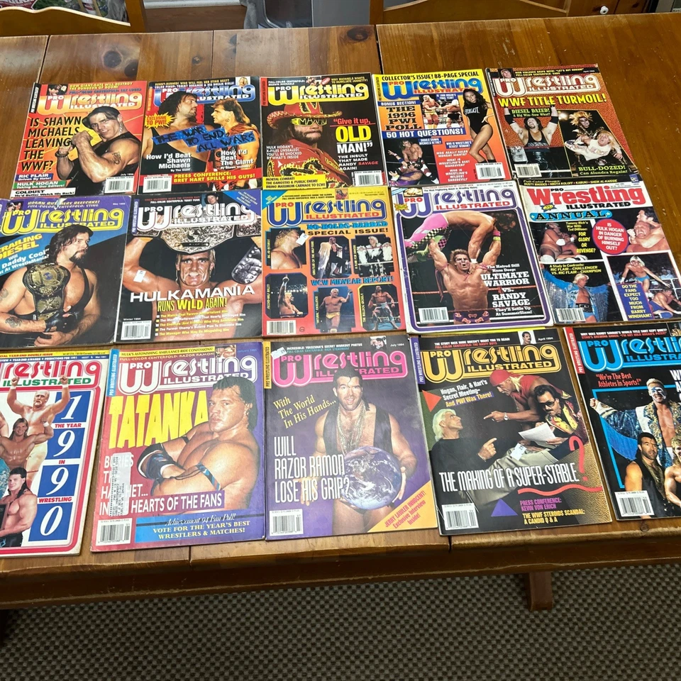 Lot of 15 Pro Wrestling Illustrated Magazines  Publication Vintage See Pics 10 - Image 1 of 4