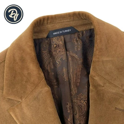 Mens 38 R HUGO BOSS Harvest Brown Velvet Modern Fit Cotton Blazer - Image 1 of 4