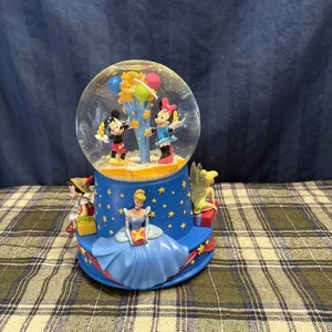 DISNEY 100TH YEAR MUSICAL SNOW GLOBE  WHEN YOU WISH UPON A STAR HALLMARK 7"   S4 - Picture 1 of 11