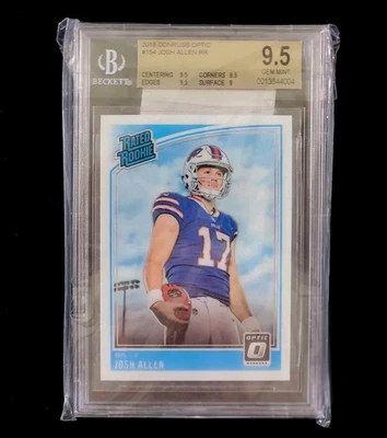 Josh Allen Rated Rookie Card 2018 Donruss Optic EBAY Authenticated Beckett 9.5 - Image 1 of 4