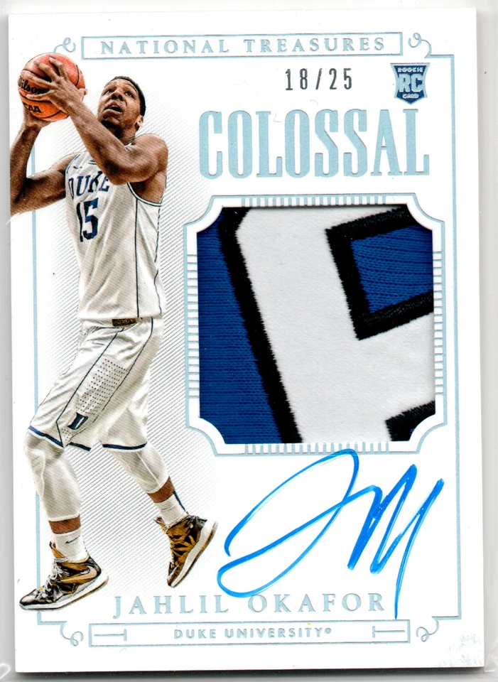2015 Panini National Treasures Jahlil Okafor #355 Colossal Rookie Patch Auto /25 - Image 1 of 2