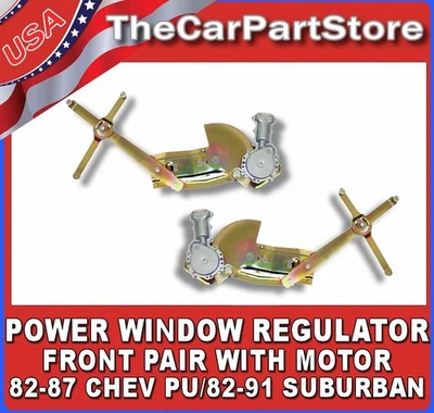 Power WIndow Regulator & Motor 1982-87 Chevy GMC PU Pickup Truck LEFT RIGHT SET - Image 1 of 2