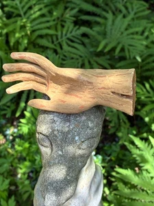 DE COLECCIÓN MADERA TALLADA MANO HUMANA ESCULTURA Dedos Palma FIGURA 4 5/8" Alto RÚSTICO - Imagen 1 de 6