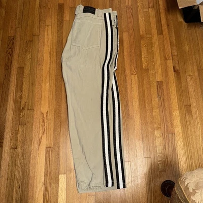 Raro Coleccionable Años 90 Old School Raver Pantalones Kik Wear Con Stipe Y Botón Mosca  Foto 1 de 4