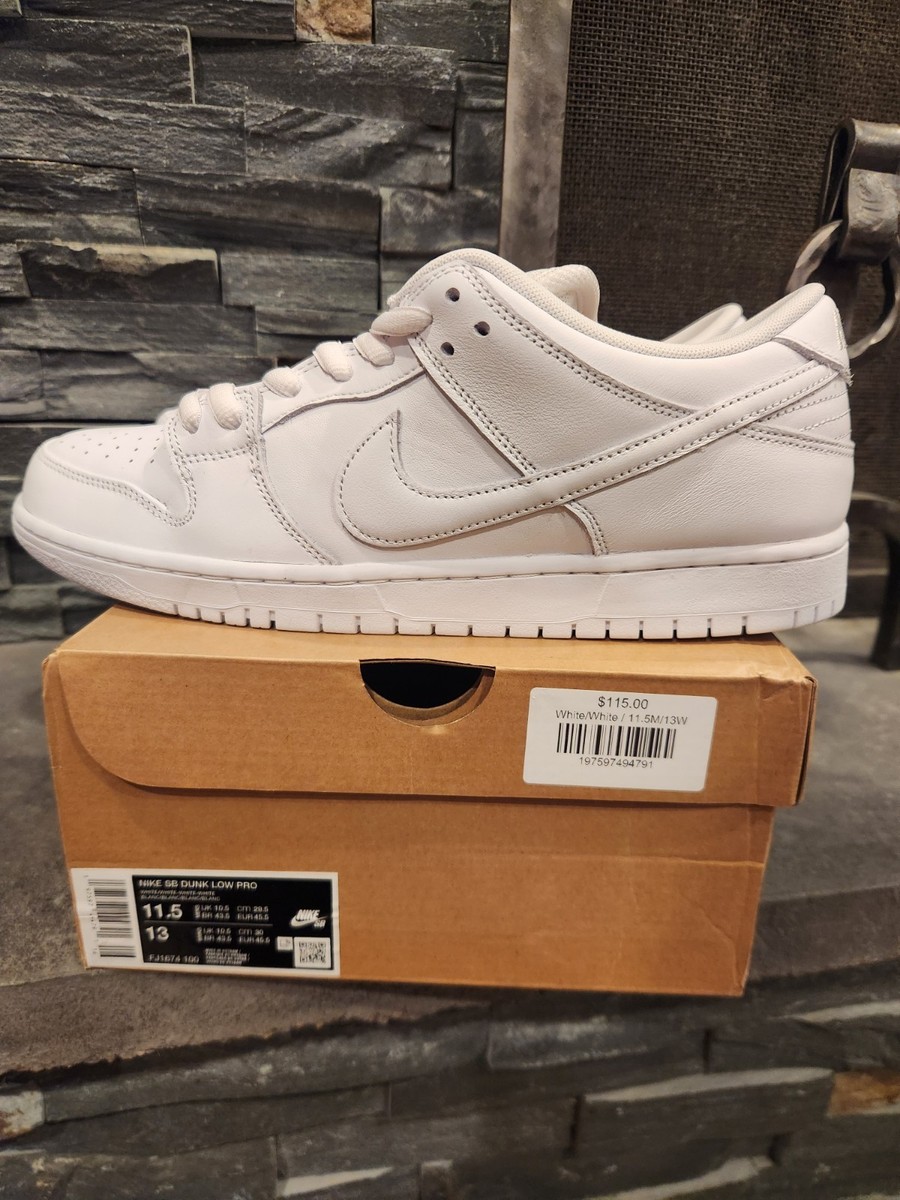 Nike Dunk Pro SB Low Triple White | eBay