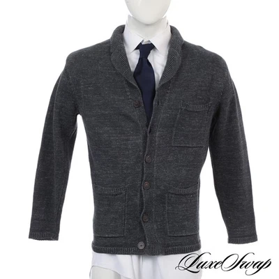 #1 MENSWEAR Inis Meain Ireland Grey Brown Mixed 3 Pkt Pub Jacket Cardigan S #15 - Image 1 of 4