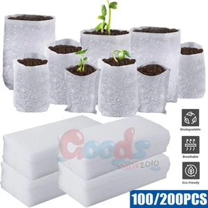 Bulks Plant Grow Nursery Bags Biodegradable Non-woven Fabric Seed Starters Pot - Picture 1 of 35