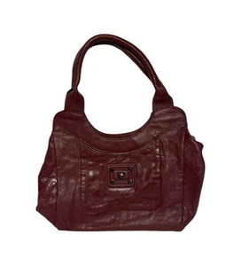 Stone Mountain Burgundy Red Leather Shoulder Bag Hobo Style Purse Handbag - Picture 1 of 7