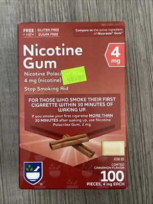 Sabor a canela recubierto de goma de nicotina marca Rite Aid 4 mg 100 piezas caducidad 9/2026+ Foto 1 de 3