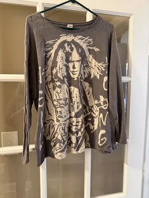 Camisa Magnolia Pearl Mujer Talla Única Gris Neil Young Manga Larga Camiseta Desgastada Foto 1 de 3
